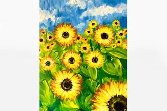 Paint Nite: Field of Sunflower Blooms